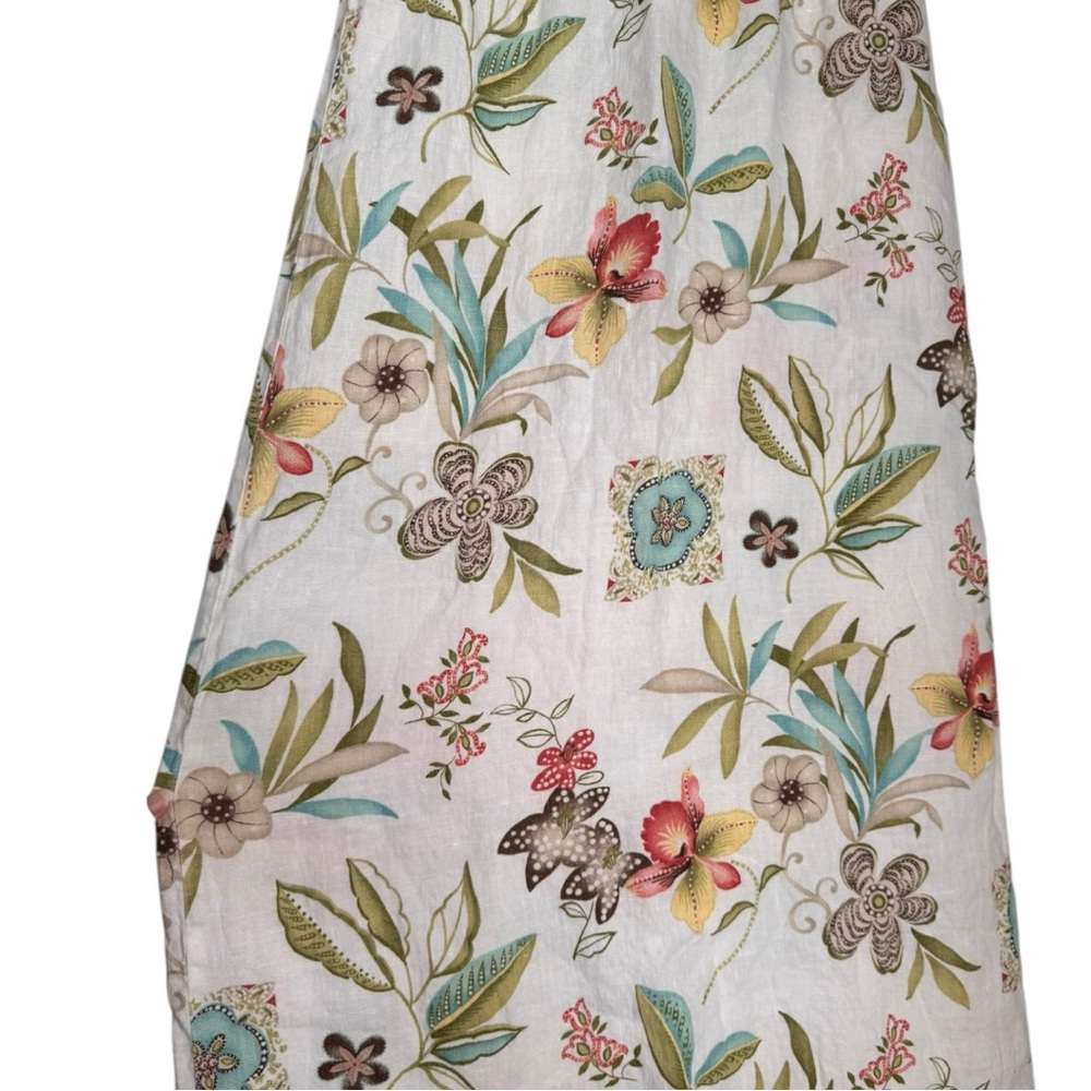 Hot Cotton Vintage Floral Beachy Linen Spring Skirt - Picture 3 of 8